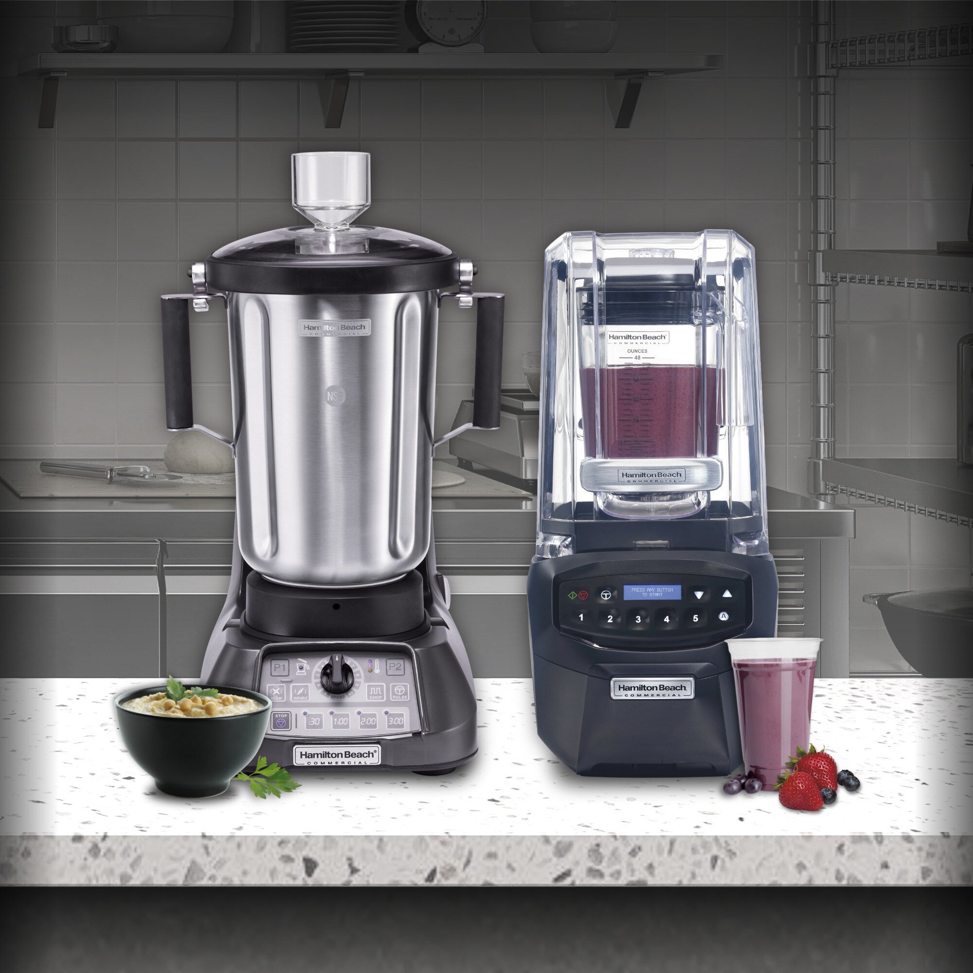 Food commercial blender with sound enclosure